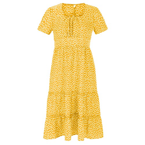Summer New Arrival Best Selling Floral Print Women's Long-Sleeve Square Neck Bubble Sleeve High-Waist Chiffon Dress