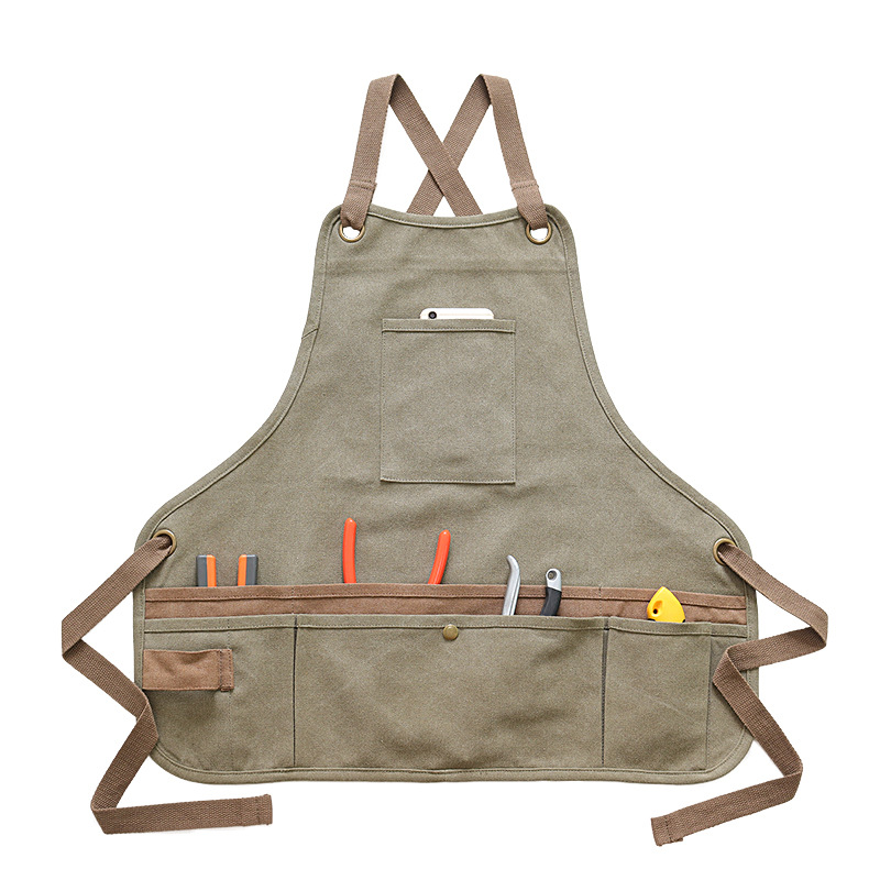 Nuevo delantal transfronterizo, artesanía impermeable, diseñador artesanal, ropa de trabajo retro, delantal de lona de cera al por mayor, personalizado