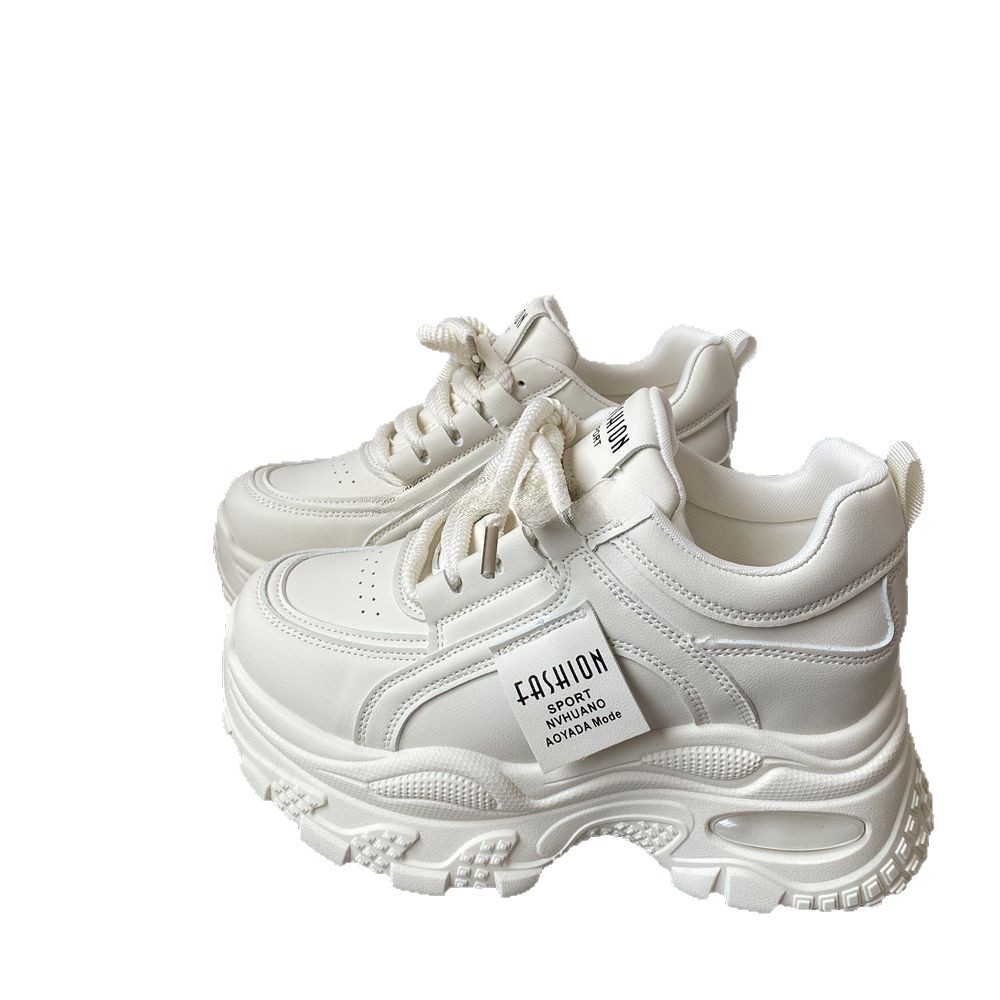 Pequeño aumento de altura de suela gruesa transpirable estudiantes zapatos de padre mujeres ocio 2026 nuevos zapatos deportivos versátiles de primavera