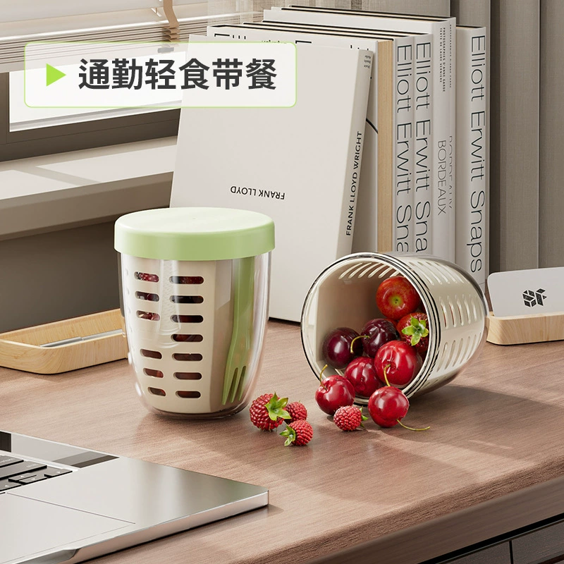 Handheld fruit drying rack, fork, capacious plastic hermetic storage system