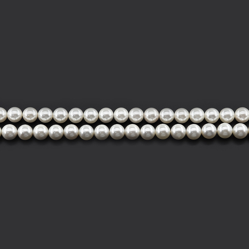 厂家直销白色贝壳珍珠天然石半成品diy饰品配件串散珠贝珠子
