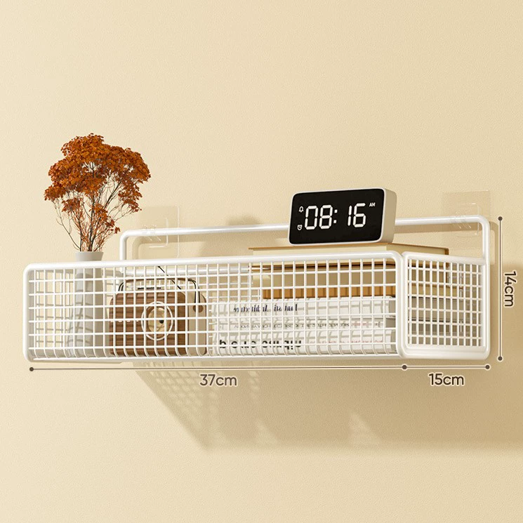 Wall-mounted shelf accessory, hanging shelf, load-bearing, hooks, 2 sizes (black/white)