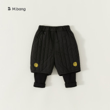 宥宝冬季休闲儿童裤子女童年服裤男童加绒冬棉裤假两件宝宝长裤