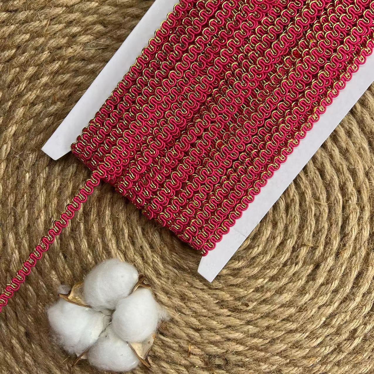 Cinta de Encaje de Hilo Dorado y Plateado de 0.5 cm de Poliéster para Ropa y Manualidades DIY