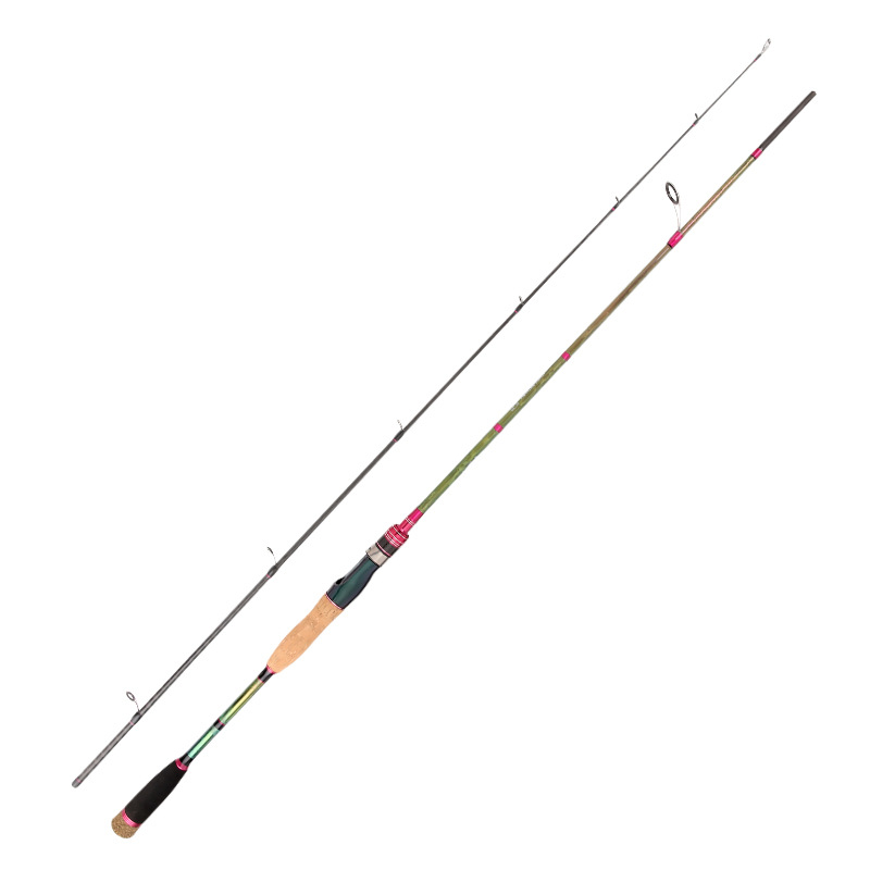 Luya Rod colorido galvanoplastia Flor de Hielo MH Super duro Luya Varilla de alto carbono caña de pescar 1.8m2.7m pistola mango recto
