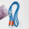 Adjustable long rope-blue rope orange knot