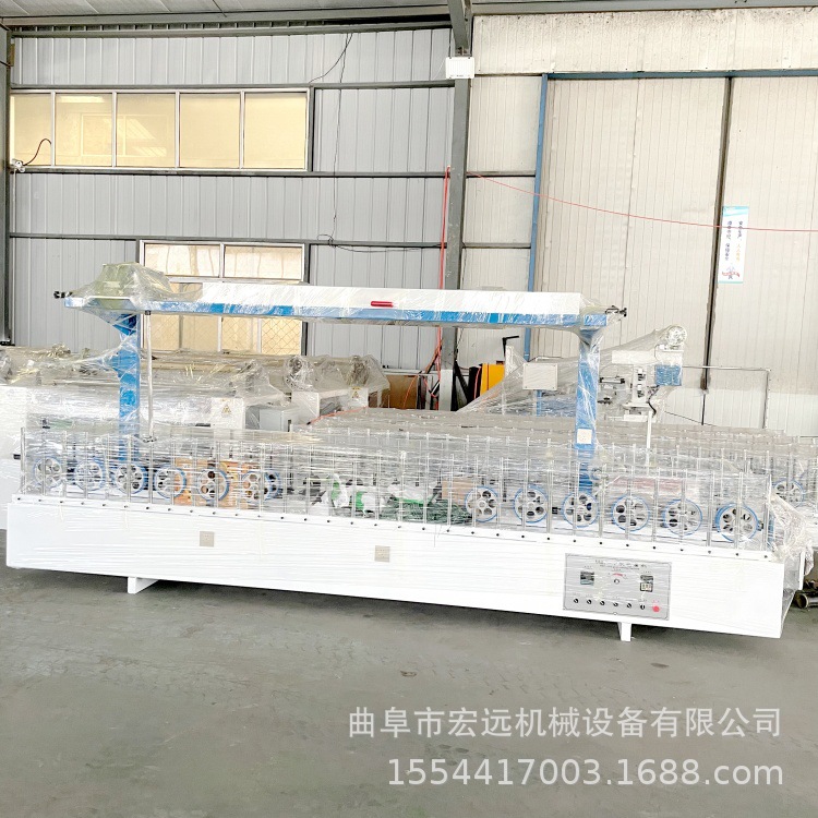 300型圆柱窗帘杆热熔胶包覆机 各种圆弧异型装饰板门边框包皮机