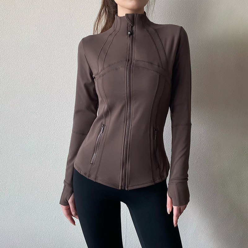 瑜伽服外套女秋冬拉链立领修身显瘦运动上衣Define夹克健身服|undefined
