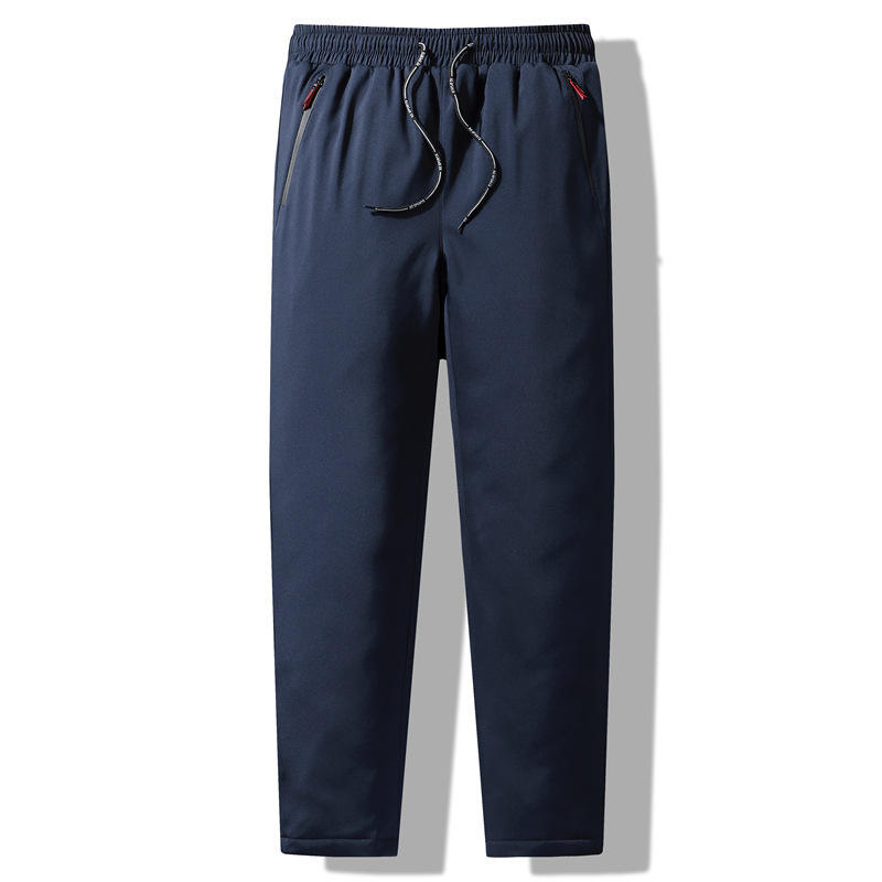 2021 otoño y invierno pantalones de algodón de hombre gruesos pantalones cálidos de invierno recto cintura elástica ropa exterior casual para resistir las olas de frío