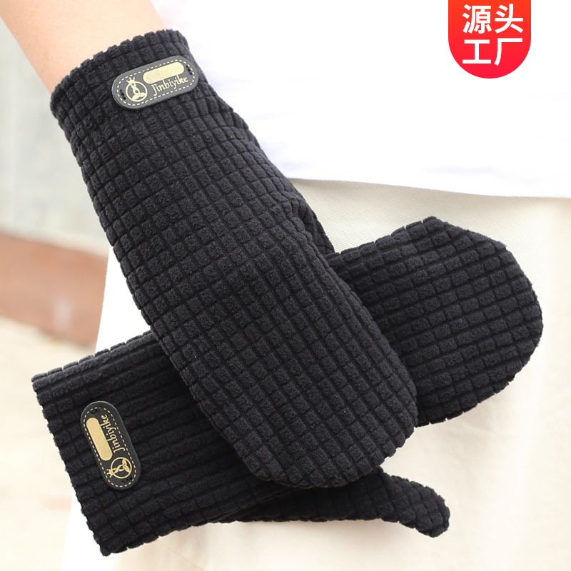 Factory direct autumn and winter men's and women's bags finger gloves driving windproof handle tram riding cold warm wholesale