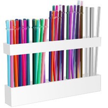 Transparent straw storage rack with adjustable height, tableware storage box, wall-mounted disposable straw storage rack for cabinets