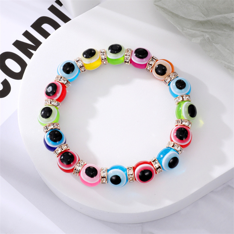 Fashion New Vintage Handmade Colorful Blue Devil's Eye Beaded Bracelet display picture 1