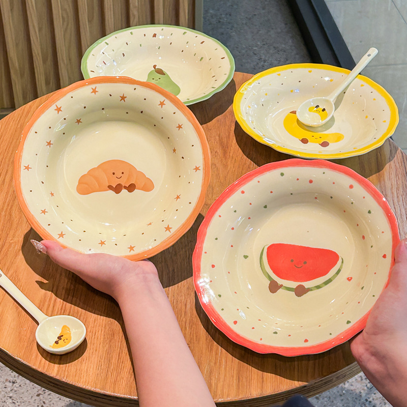 8inch 디스크 브라운 크로와상 + 레드 수박