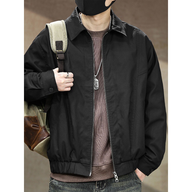 American Retro Old Money Style Simple Versatile Executive Jacket for Men, Spring and Autumn 2026 New Loose Casual Coach Jacket