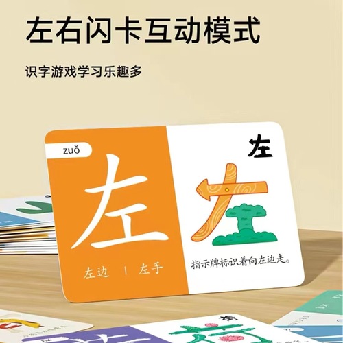 Children's pictographic literacy flash card 36-year-old baby early education enlightenment recognition card Chinese character memory card early education card
