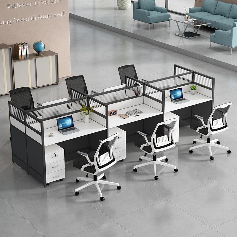 Office desk, staff computer desk, partitioned workstation, company office desk and chair combination, double-seater company workstation