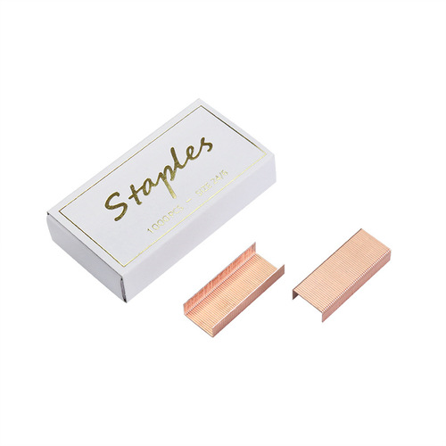 Cross-border direct supply of No. 12 rose gold staples, electroplated large staples, universal type 1000 colored nails