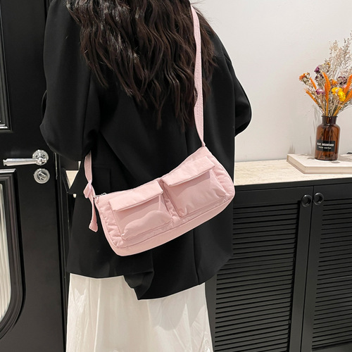 Minimalist Single Shoulder Bag, New Solid Color Casual Commute Crossbody Bag, Lightweight Unconventional Design Casual Round Cylinder Bag
