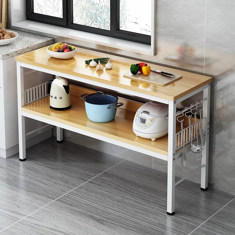 Кухонная Вешалка напольная многослойная настольная для микроволновой печи полка для хранения бытовой многофункциональный стол