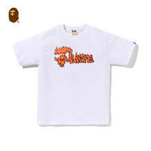 BAPE男装春夏火焰猿颜字母印花短袖T恤X10034M