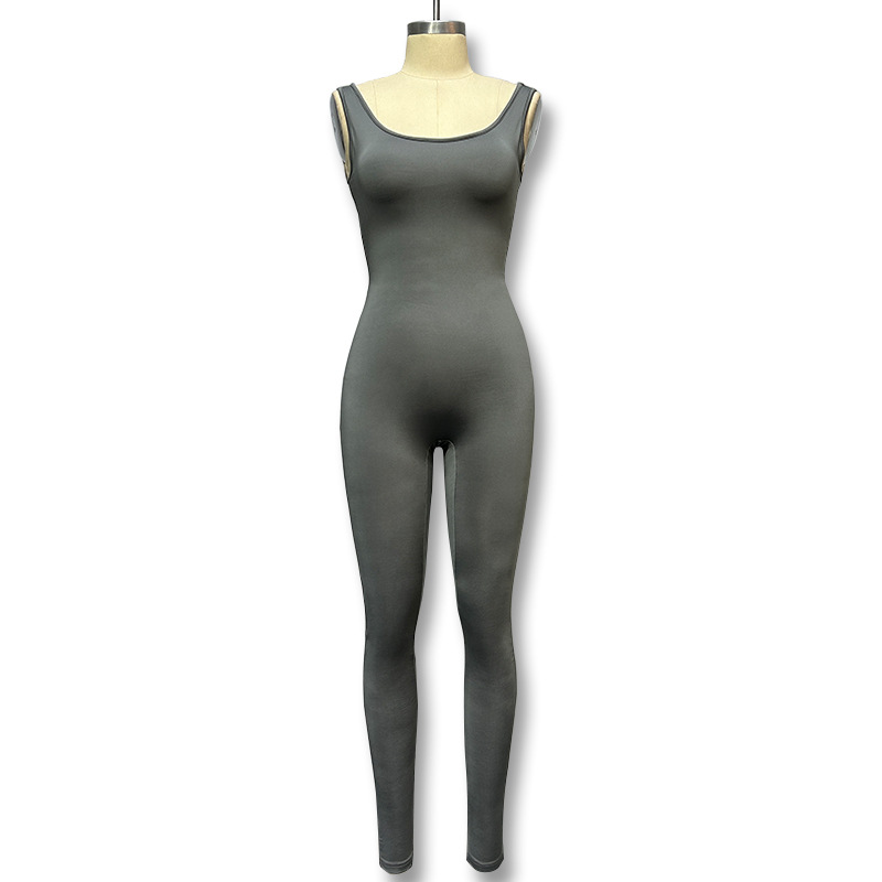 2024 primavera nuevo estilo europeo y americano sin mangas deportes chaleco bodysuit mujeres Amazon deseo transfronterizo comercio exterior
