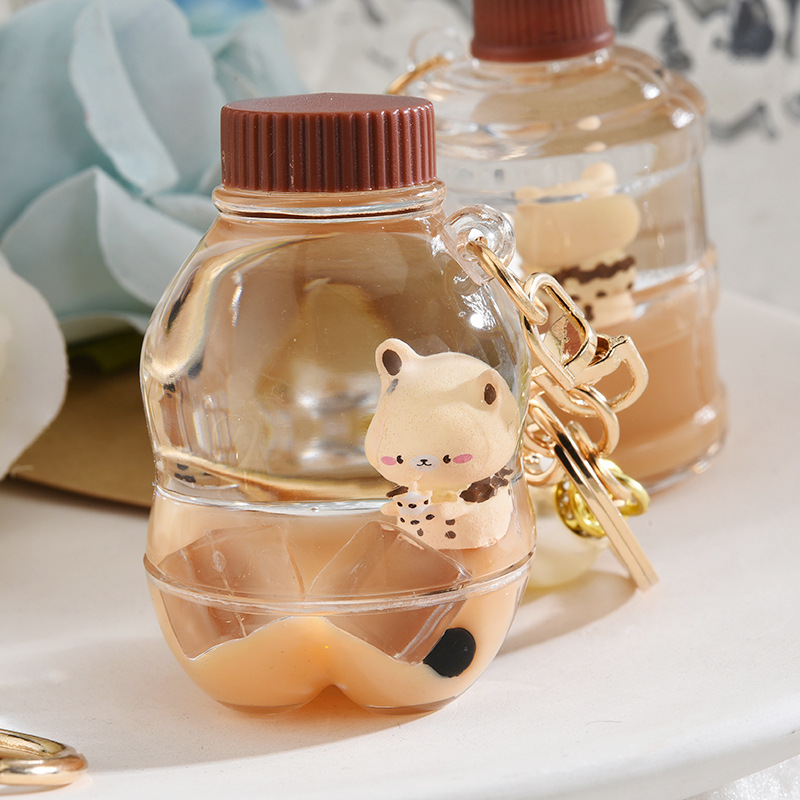 1 Piece Quantity Cute Bear Arylic Patchwork Unisex Bag Pendant Keychain 1 Piece