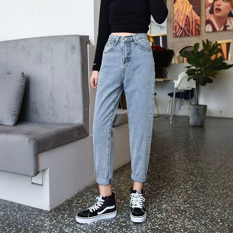 Commuter Harem Jeans for Women 2026 New Summer Style Petite Height-Enhancing Slimming Cropped Dad Jeans Trendy