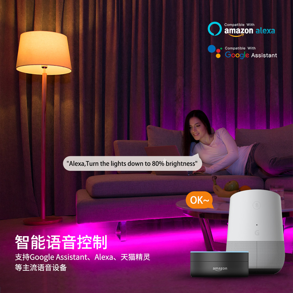 智能燈泡wifi俄羅斯rgb藍(lán)牙音樂球泡燈歐洲無線語音控制led燈泡廠