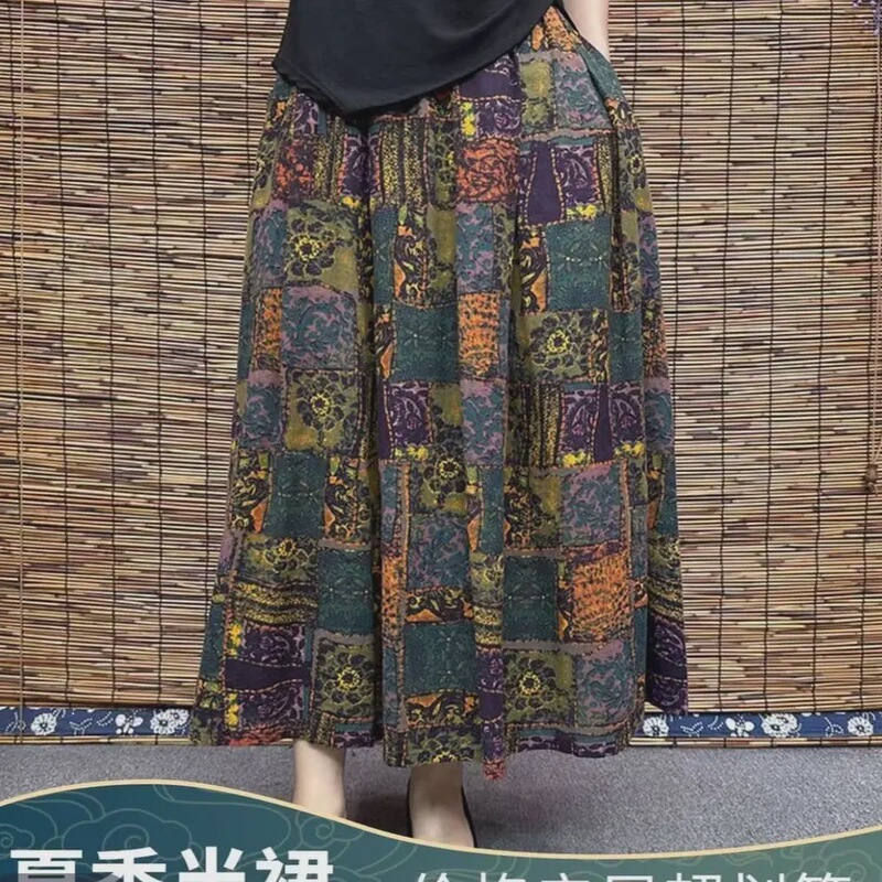 Summer versatile and stylish slimming mid-length skirt, fashionable cotton-linen pocket skirt Summer versatile and stylish slimming mid-length skirt, fashionable cotton-linen pocket skirt