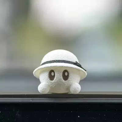 Car ornaments – Car-Mounted Figurine 3D Printed - 50mm-long-black-base-3d-printed-ideal-doll-little-snow-hat