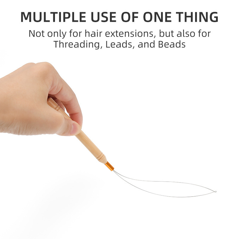 Nuevo adaptador de mango de madera transfronterizo Tufting gun enhebrador de punto de cruz enhebrador de punto de cruz ganchillo de peluca