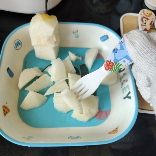 迪士尼宝贝辅食餐具小把手勺叉防烫耐摔儿童成人水果小把叉酸奶勺