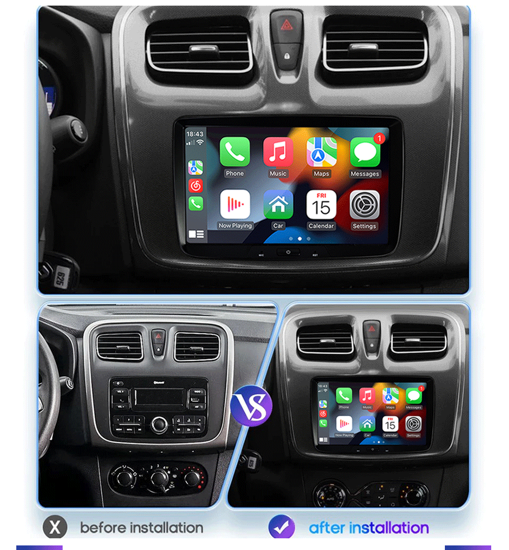 Suitable for Renault Dacia 8inch Android Car Gps High-Definition Screen Mp5 Bluetooth Navigation All-In-One Device Carplay