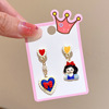 Cute children's ear clips, cartoon earrings for princess, ring, set, no pierced ears