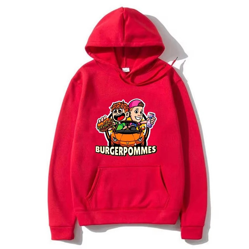 Burgerpommes Icrimax Graphic Hombre/Mujer Sudadera con capucha Nuevo Traje de calle casual de hip-hop cómodo