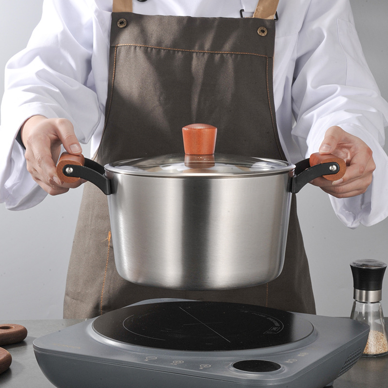 304 acero inoxidable destilador de cocina de leche gruesa doble fondo horno electromagnético general de fuego abierto de dos capas de gran capacidad de cocción superior