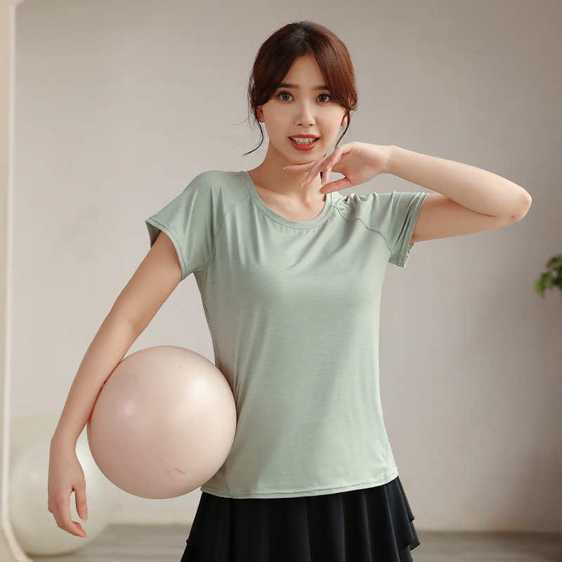 Summer New Large Size Yoga Sports Top Women's Loose Slimming Quick-drying Sweat-wicking Running Fitness Short T-shirt for Chubby Girls