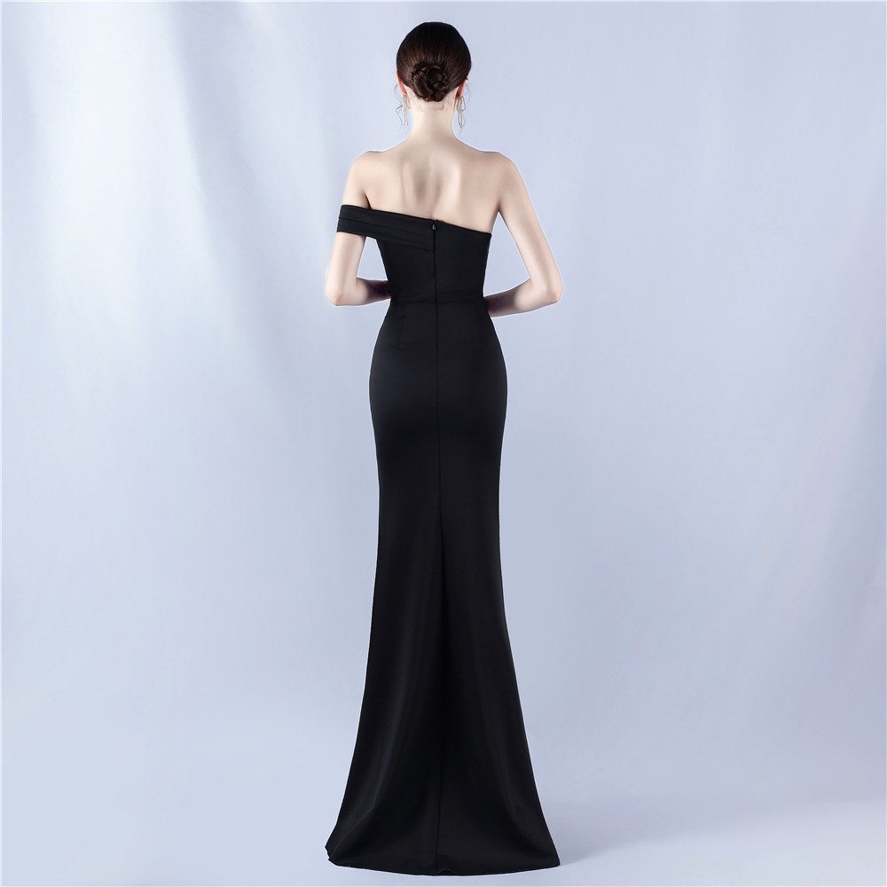 Dress Satin off Shoulder Hosting Celebration Annual Party Cocktail Evening Dress