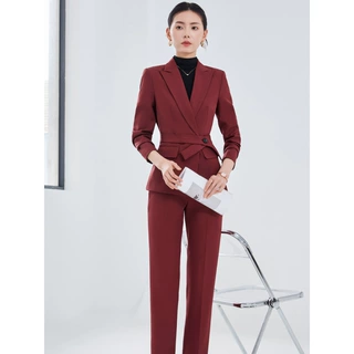 收腰西装外套女秋冬季2024新款教资大学生面试正装职业装西服套装