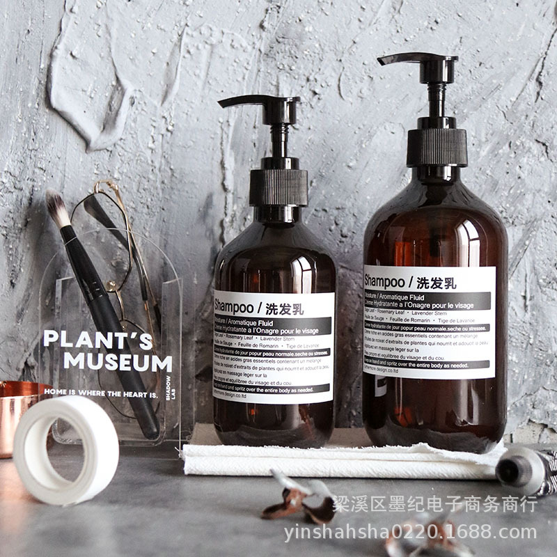 ins洗发水按压式分装瓶酒店民宿沐浴露洗手液替换空瓶塑料ins风