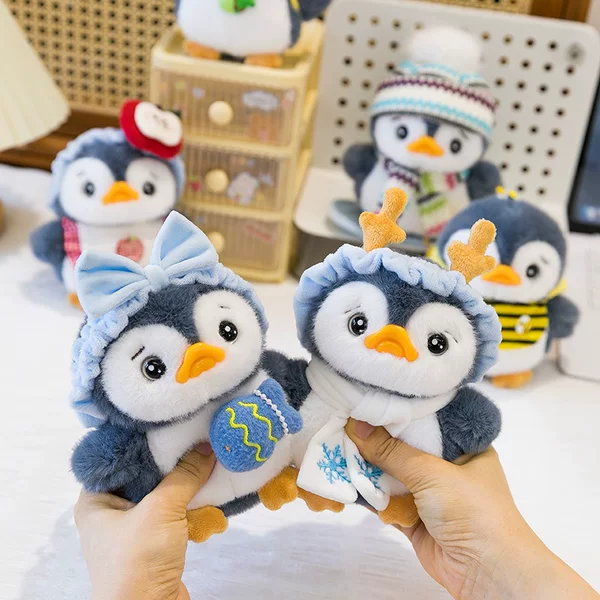 Cross-Border Costume-Changing Little Penguin Doll, Table Companion Doll, Plush Toy, Cute Penguin Doll, Birthday Gift for Girls