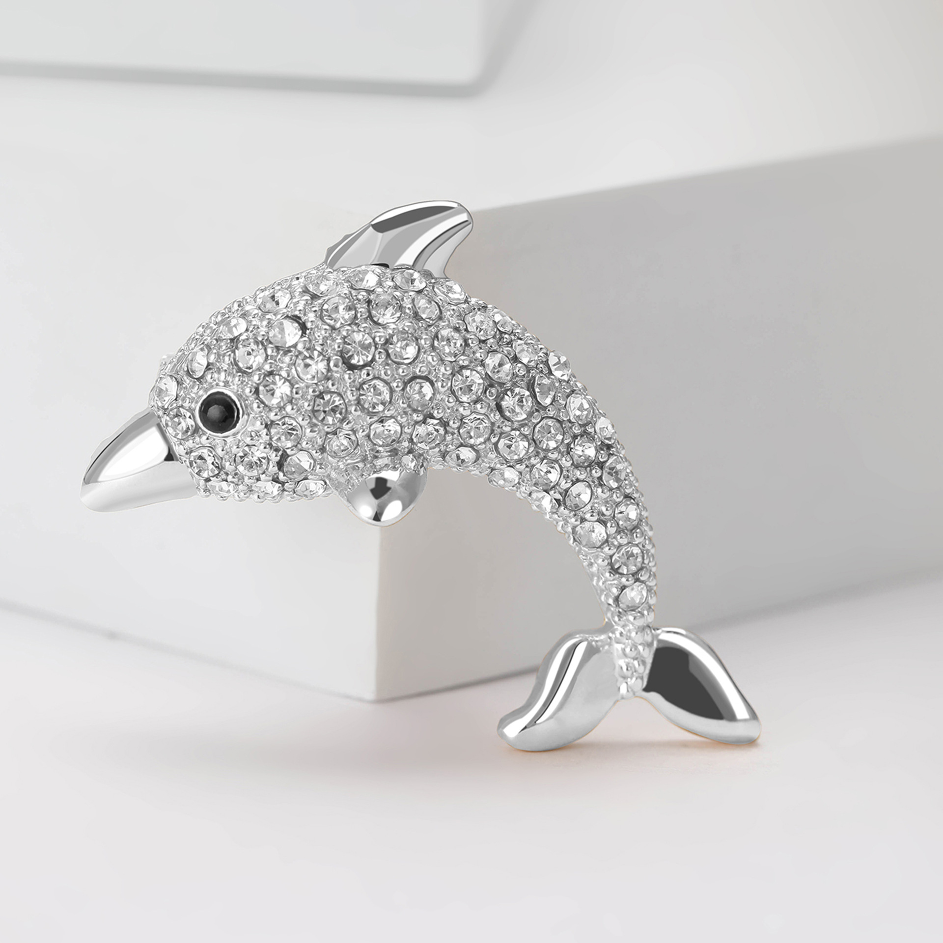 Corsage, Brooches Classification Holiday, Banquet, Selfie Occasion Alloy Material Cute Lady Korean Style Pin Dolphin Alloy Rhinestones Women's Corsage Brooches