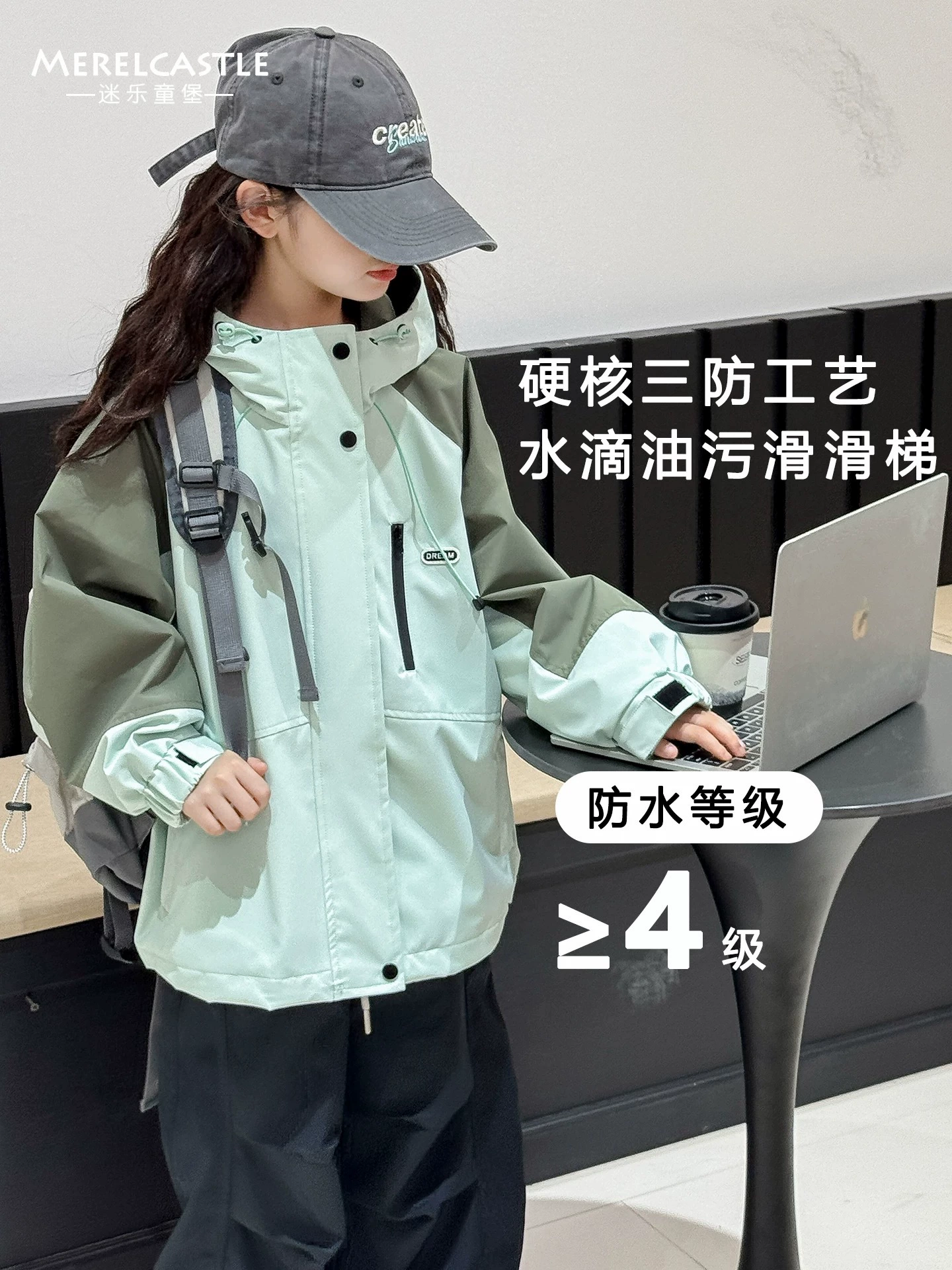 Demi-season removable children's warm jacket, increased thickness, three-in-one, for teenagers