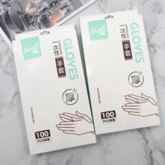 鑫雅使い捨て家庭用手袋は滑り止め食品飲食焙煎プラスチック透明キッチン手袋を厚くする