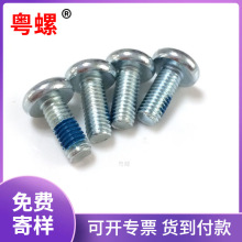 圆头梅花防盗螺栓机械五金金属制品配件防松脱防退出点胶螺丝黑锌