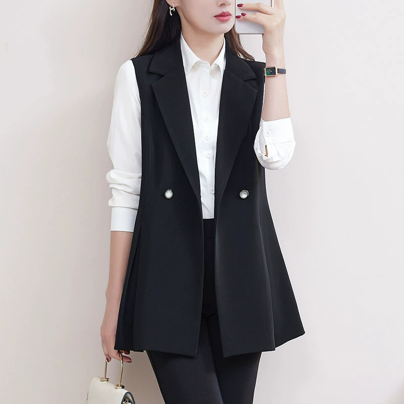 580 Жилет Женская маленькая весенне-осенняя женская рубашка больших размеров для девочек, жилет, куртка без рукавов, стройнящий жилет