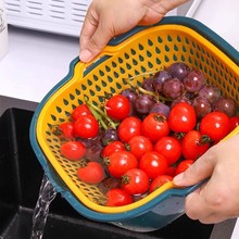 家用洗菜盆沥水篮双层多功能水果盘厨房淘菜篓洗水果篮子