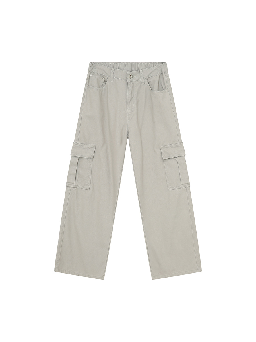 MTLCLOTHES Hombres| Color sólido simple retro americano bolsillo trasero vaqueros elásticos de cintura universal moda