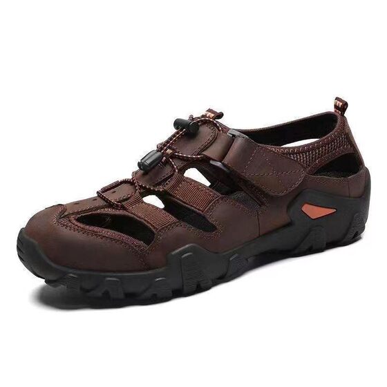 Men's Outdoor Sandals Cross-Border New Hollow Beach Shoes Summer Toe-Toe Non-Slip Breathable Wading Shoes Casual Shoes