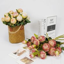 仿真花玫瑰组合扎懒人成品花艺民宿欧式湿感田园家居装饰摆件跨境